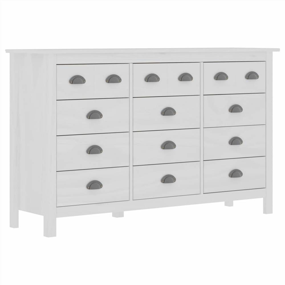 

Sideboard "Hill Range" White 130x37x80 cm Solid Pine Wood