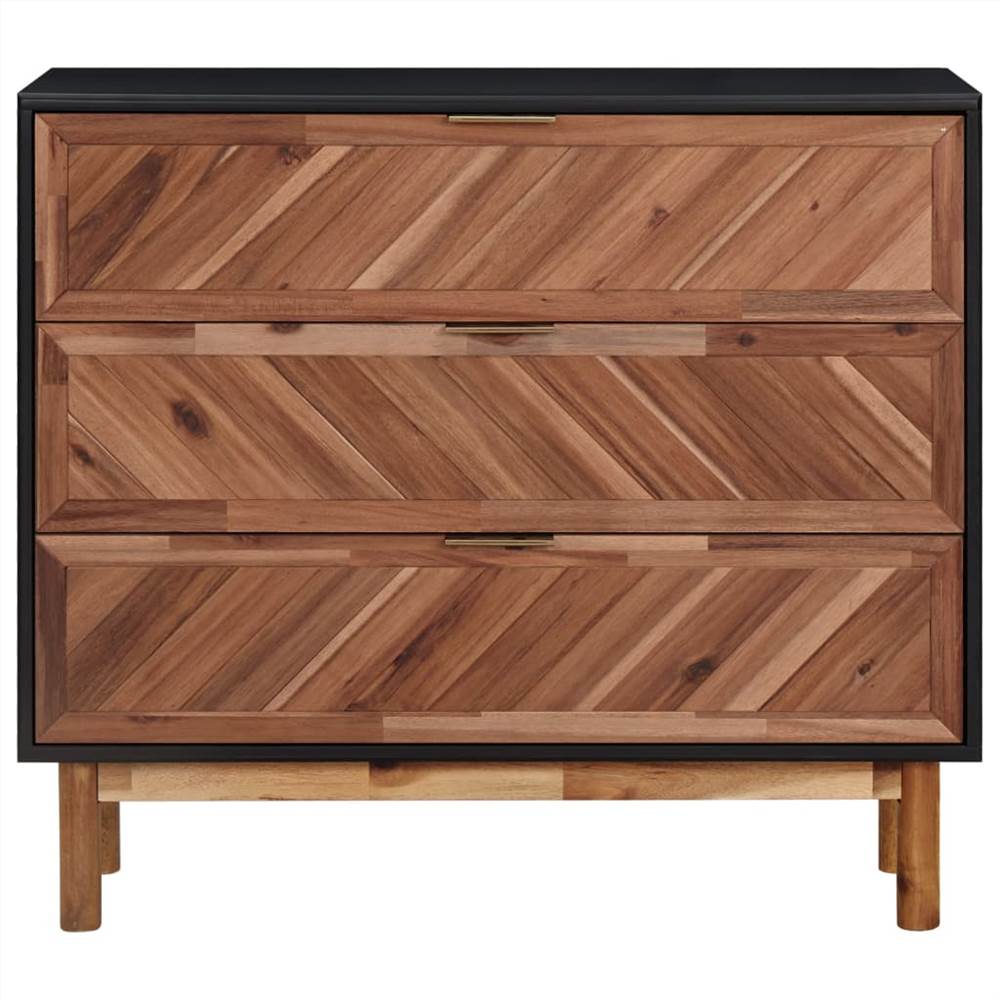 Sideboard 90x33.5x80 cm Solid Acacia Wood and MDF