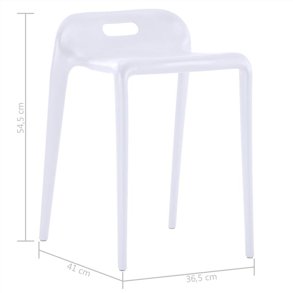 Stackable Stools 4 pcs White Plastic
