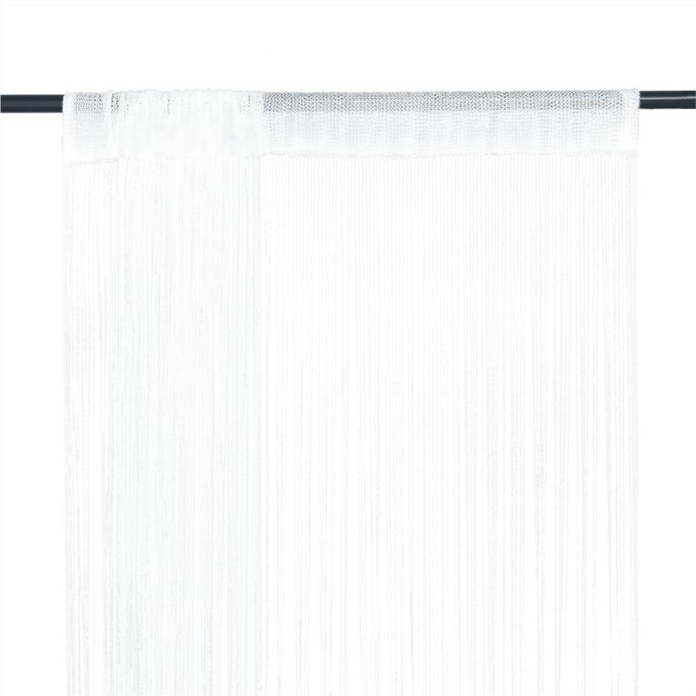 String Curtains 2 pcs 100x250 cm White