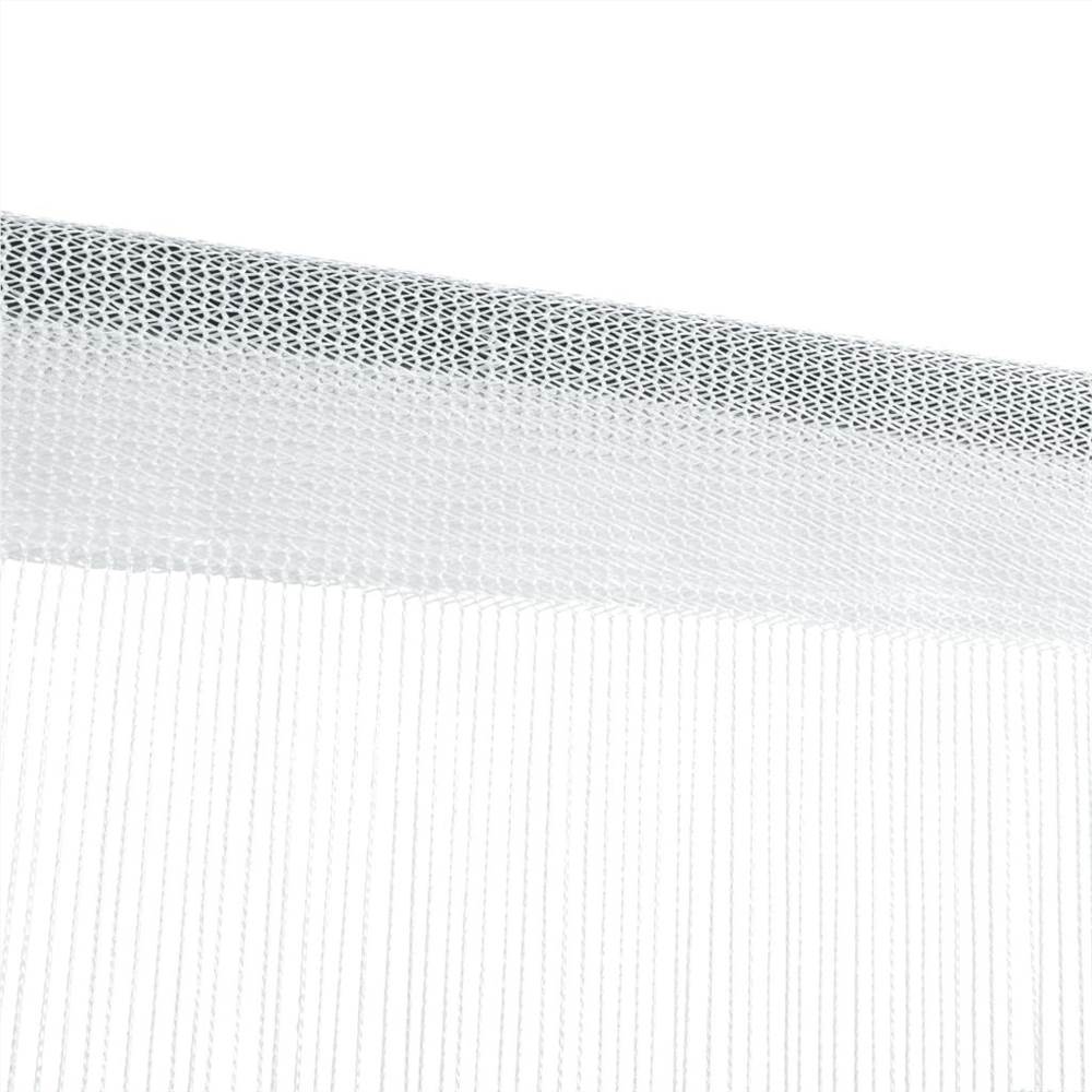 String Curtains 2 pcs 100x250 cm White