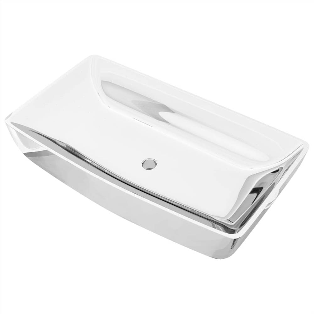 Wash Basin 71x38x13,5 Cm Ceramic Silver 9 Wash Basin 71x38x13,5 cm Ceramic Silver