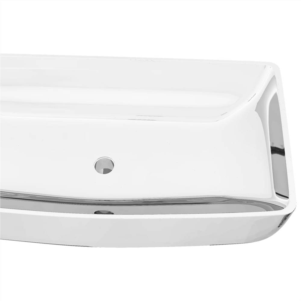 Wash Basin 71x38x13,5 Cm Ceramic Silver 11 Wash Basin 71x38x13,5 cm Ceramic Silver