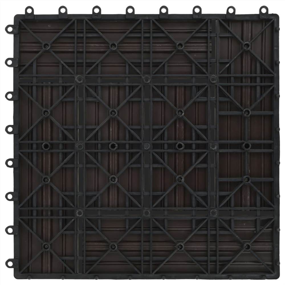 22 pcs Decking Tiles 30x30 cm 2 sqm WPC Dark Brown