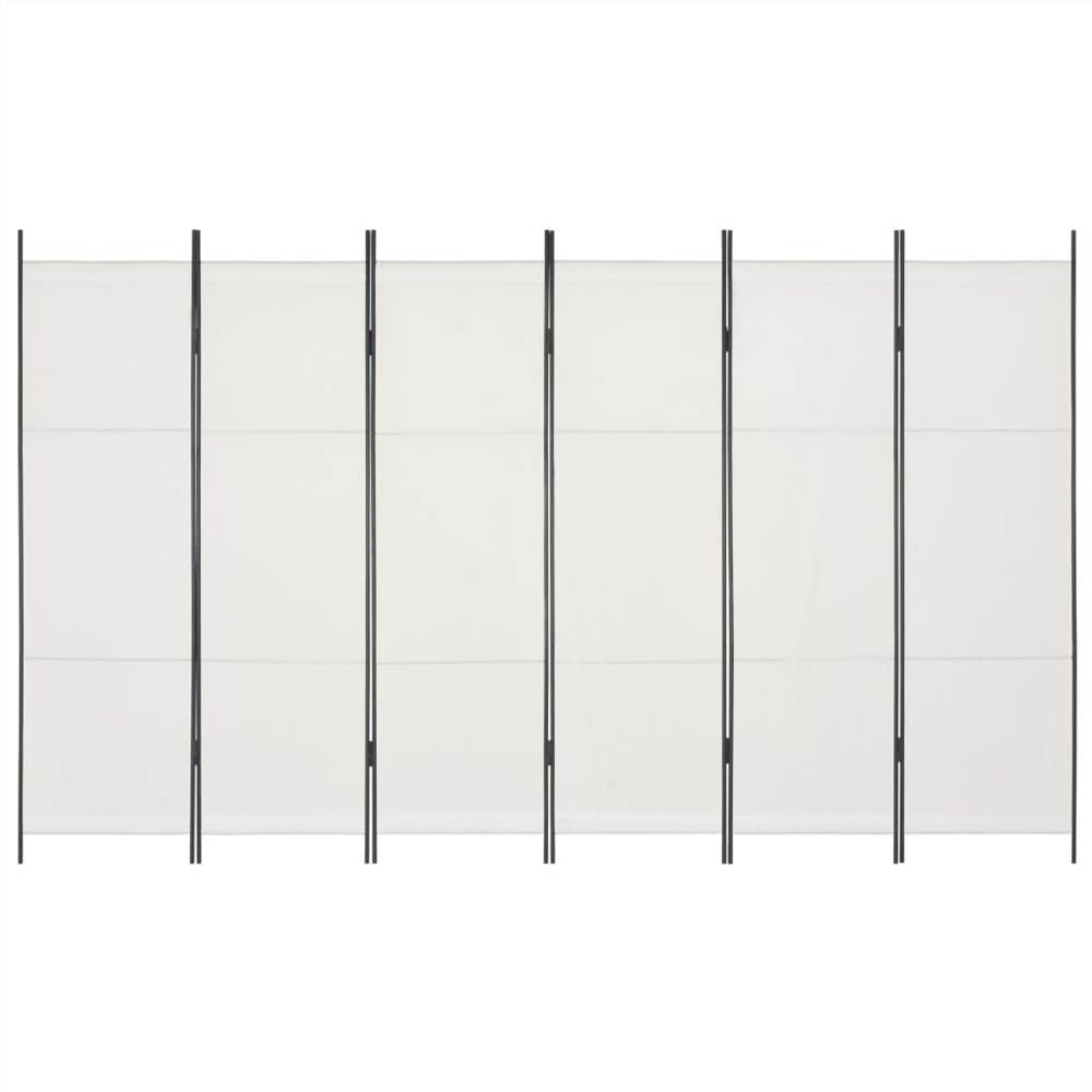 6-Panel Room Divider White 300x180 cm