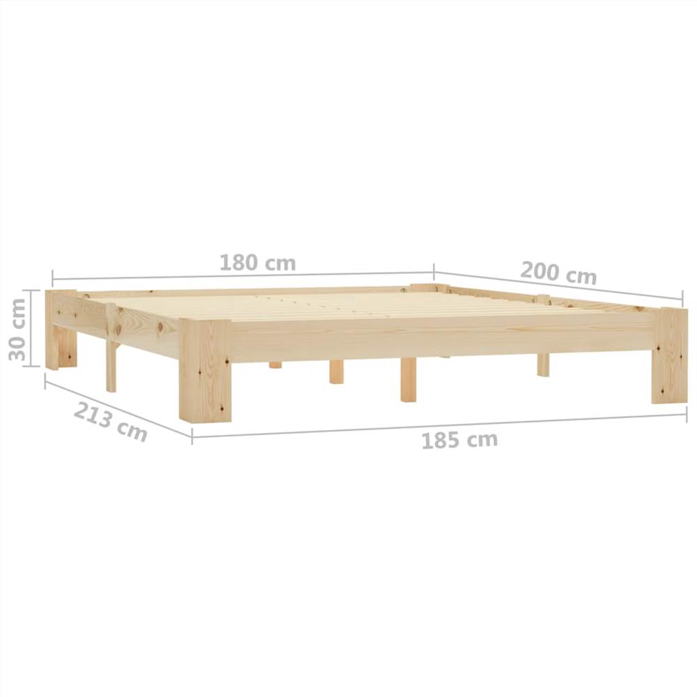 Bed Frame Solid Pine Wood 180x200 cm 6FT Super King