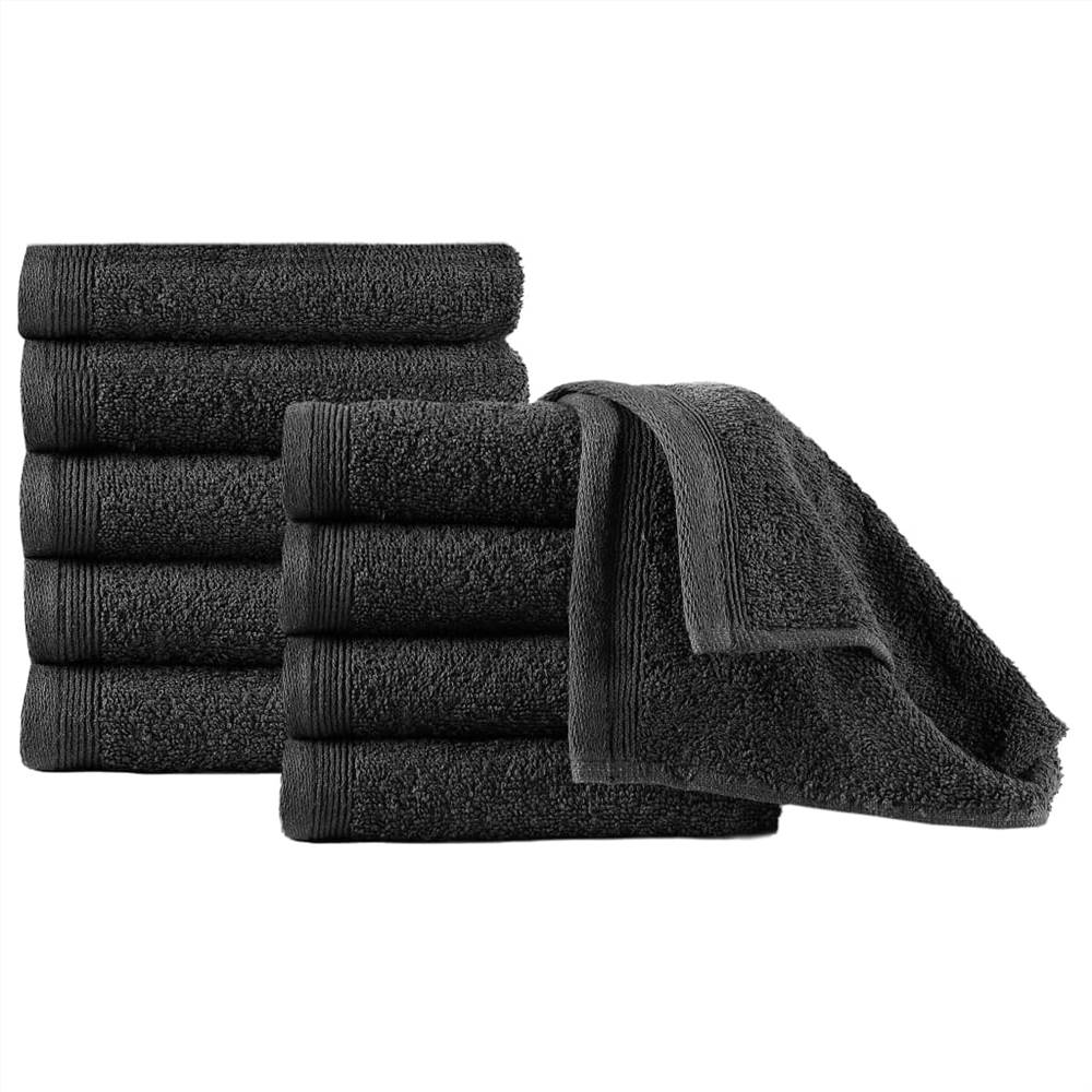 

Guest Towels 10 pcs Cotton 450 gsm 30x50 cm Black