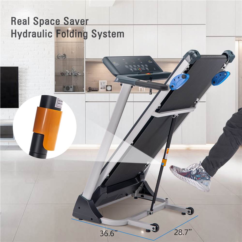 [Video Available] Folding Treadmill Electric Motorized Running Machine with Bluetooth, Speakers and 3 Incline Options