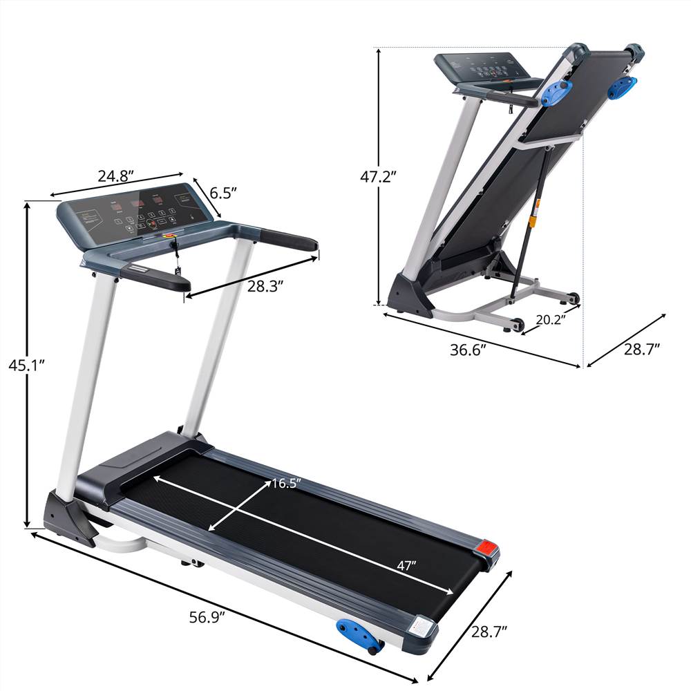 [Video Available] Folding Treadmill Electric Motorized Running Machine with Bluetooth, Speakers and 3 Incline Options