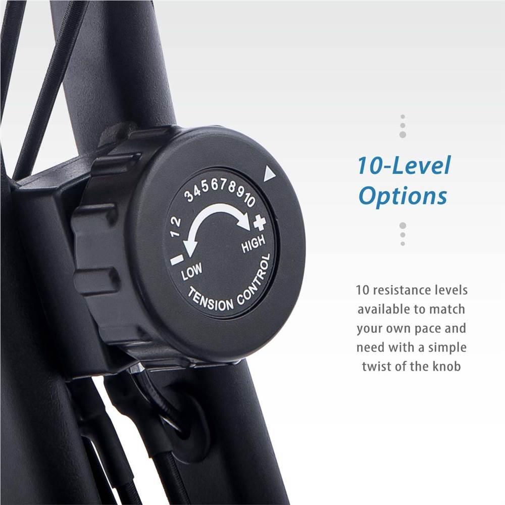 Folding Exercise Bike, Fitness Upright and Recumbent X-Bike with 10-Level Adjustable Resistance, Arm Bands and Backrest