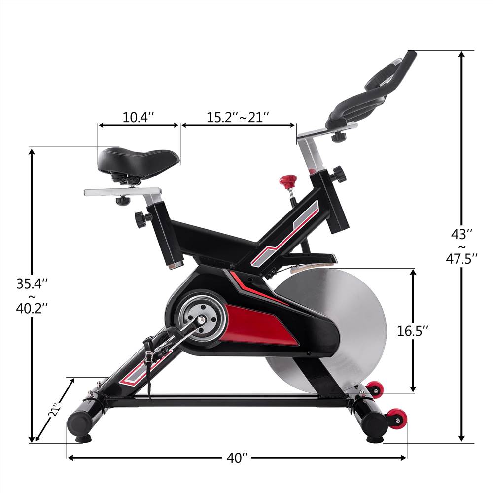 Indoor Cycling Exercise Bike Belt Drive Stationary Bicycle with LCD Monitor and Comfortable Seat Cushion for Home Cardio Workout
