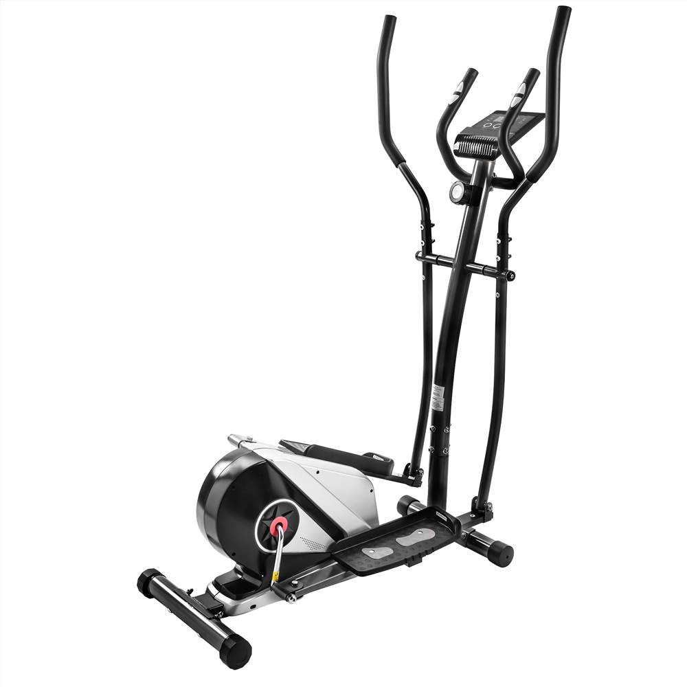 【Not allowed to sell to Walmart】Elliptical Machine Trainer Magnetic Smooth Quiet Driven with LCD Monitor, Home Use, Silver