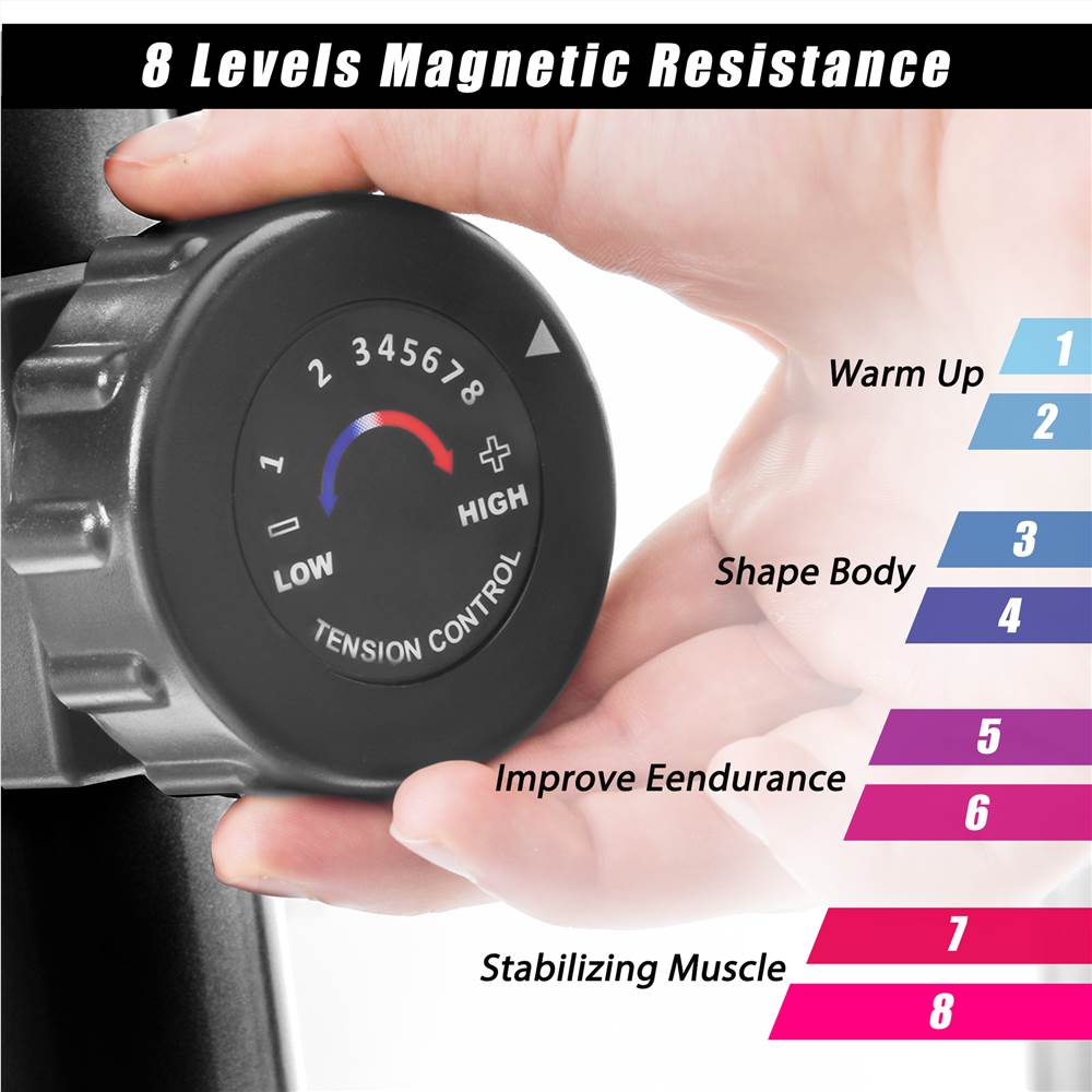 【Not allowed to sell to Walmart】Elliptical Machine Trainer Magnetic Smooth Quiet Driven with LCD Monitor, Home Use, Silver