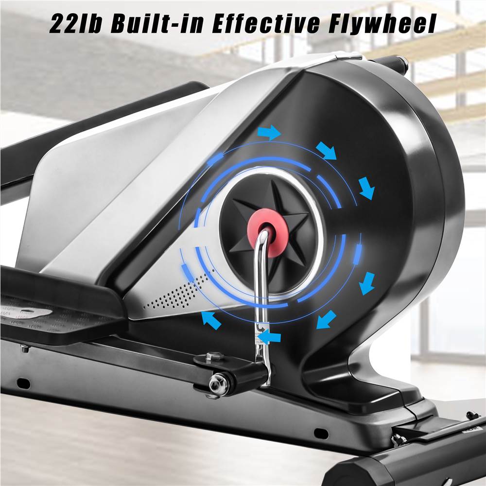 【Not allowed to sell to Walmart】Elliptical Machine Trainer Magnetic Smooth Quiet Driven with LCD Monitor, Home Use, Silver