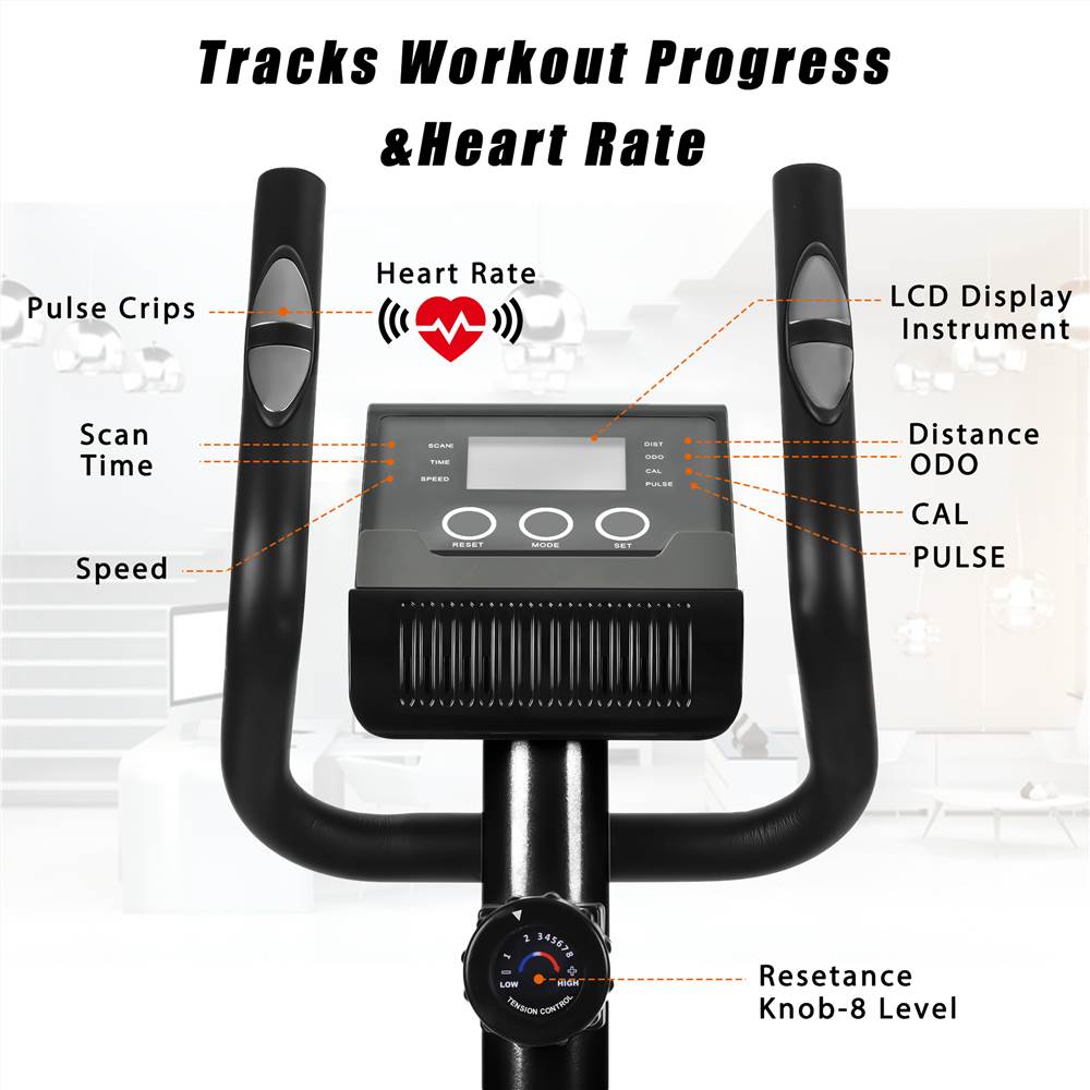 【Not allowed to sell to Walmart】Elliptical Machine Trainer Magnetic Smooth Quiet Driven with LCD Monitor, Home Use, Silver