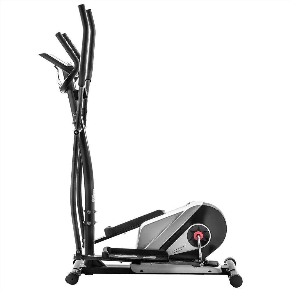 【Not allowed to sell to Walmart】Elliptical Machine Trainer Magnetic Smooth Quiet Driven with LCD Monitor, Home Use, Silver