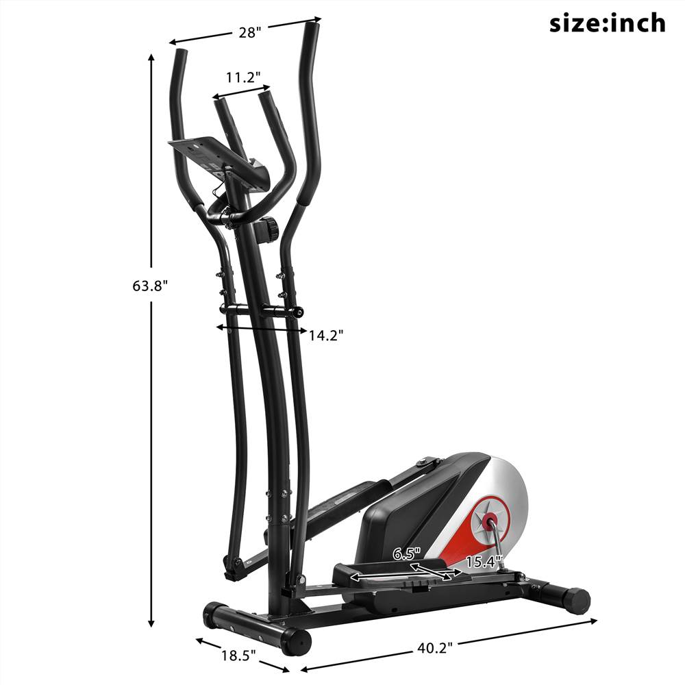 Elliptical Machine Trainer Magnetic Smooth Quiet Driven with LCD Monitor, Home Use