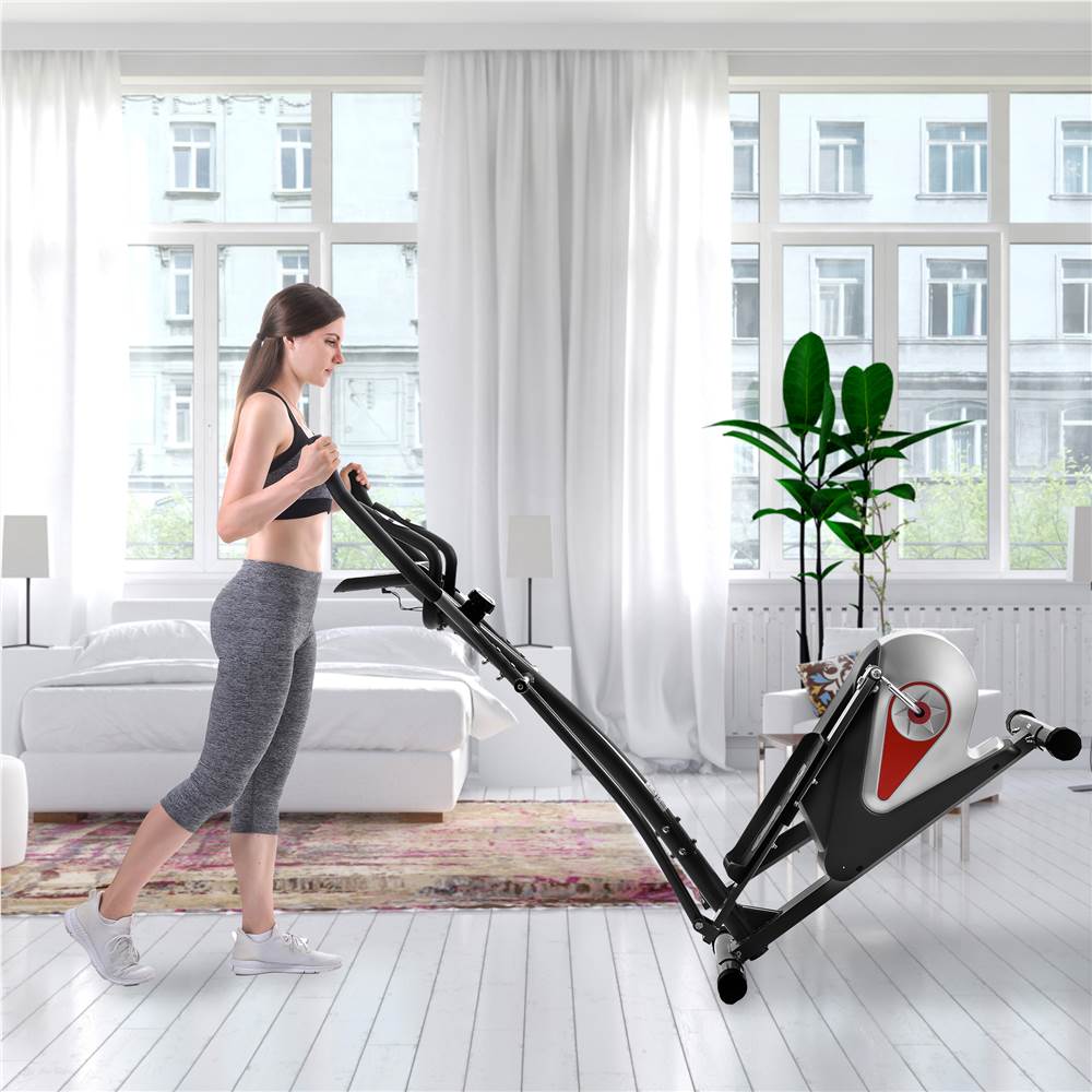 Elliptical Machine Trainer Magnetic Smooth Quiet Driven with LCD Monitor, Home Use