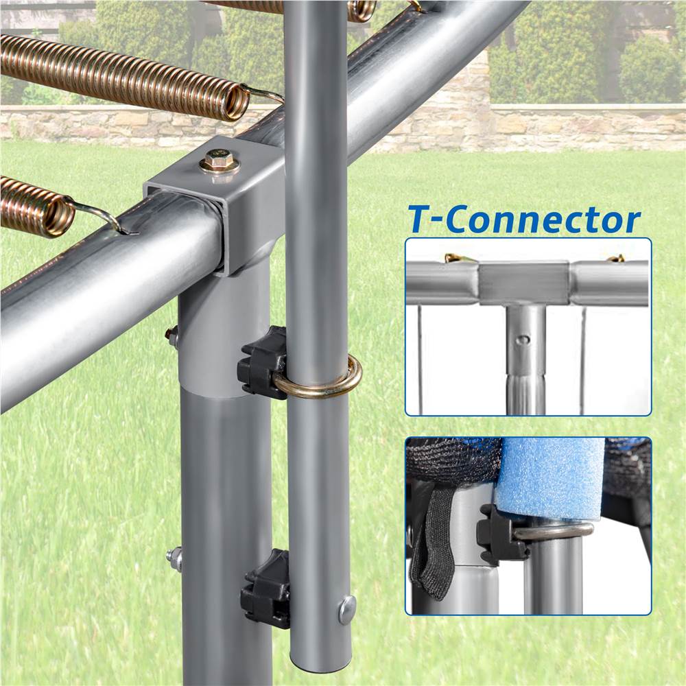 16FT Trampoline For Kids With Safety Enclosure Net, Ladder And 12 Wind Stakes, Round Outdoor Recreational Trampoline - Blue 24 16FT Trampoline for Kids with Safety Enclosure Net, Ladder and 12 Wind Stakes, Round Outdoor Recreational Trampoline