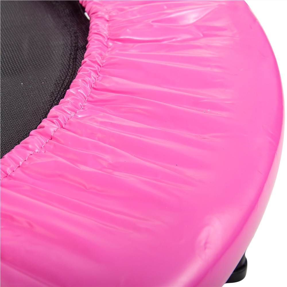 36" Kids Trampoline with Handrail, Mini Toddler Trampoline w/ Safety Padded Cover for Indoor Outdoor Cardio Exercise