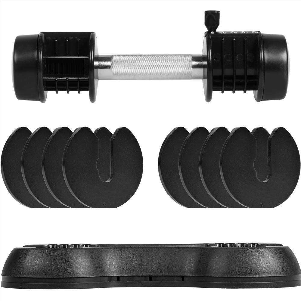 Adjustable Dumbbell 25 lbs Black