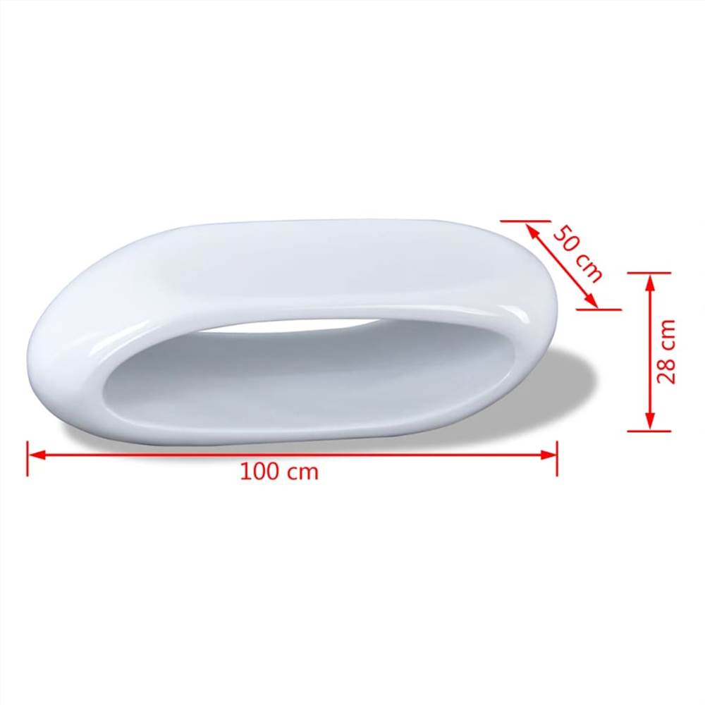 Coffee Table Fibre Glass High Gloss White