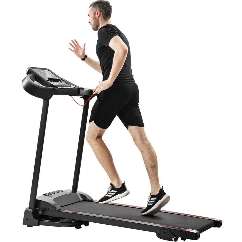 

Compact Easy Folding Treadmill Motorized Running Jogging Machine Hydraulic Folding System 0-7.5 MPH Speed Adjuster 1.5HP Motor Quality 4-Layer Running Belt Large LCD Display -Black