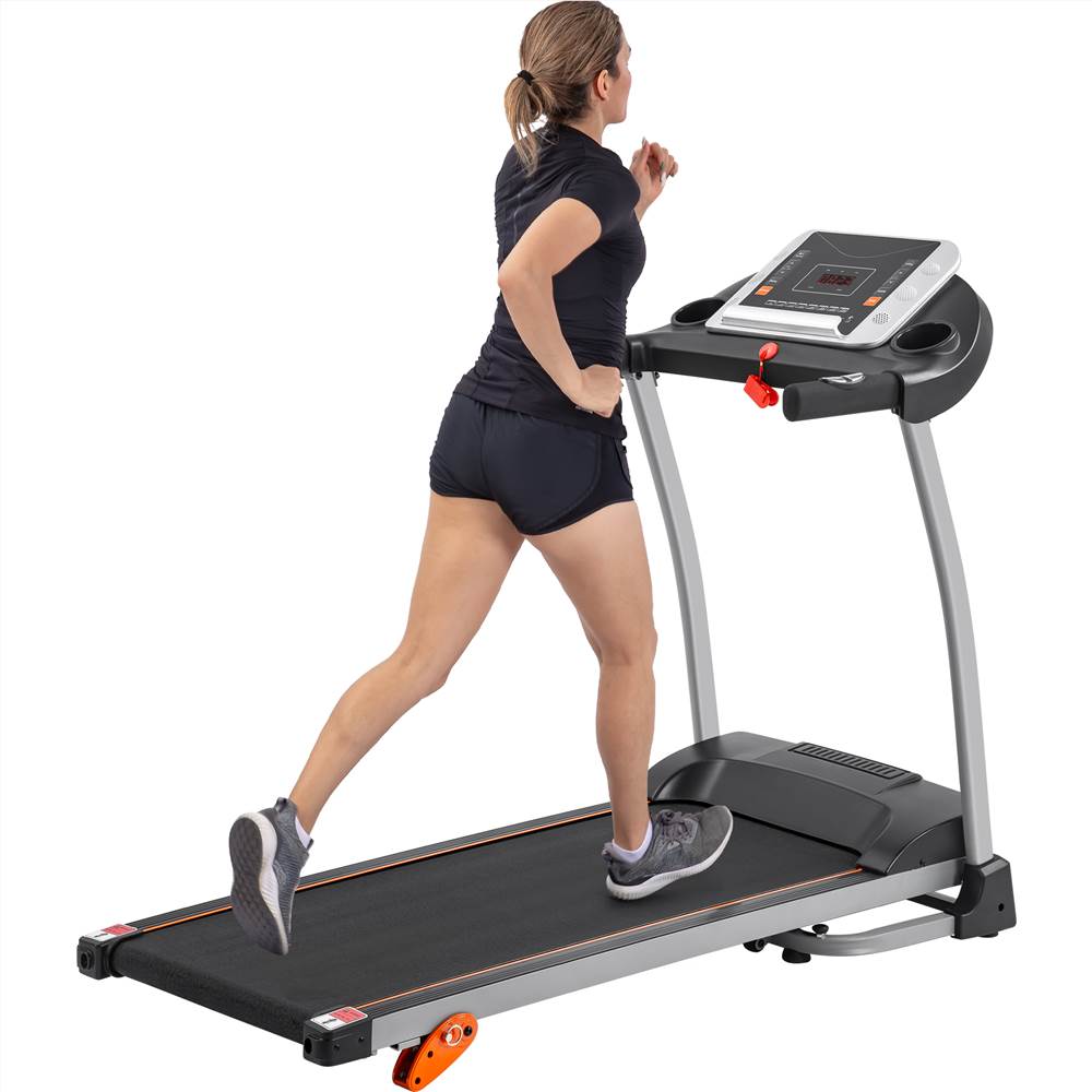 Compact Easy Folding Treadmill for Home Use, 1.5HP Electric Running Motor Jogging &amp; Walking Machine with Device Holder &amp; Pulse Sensor 3-Level Incline Adjustable - Black