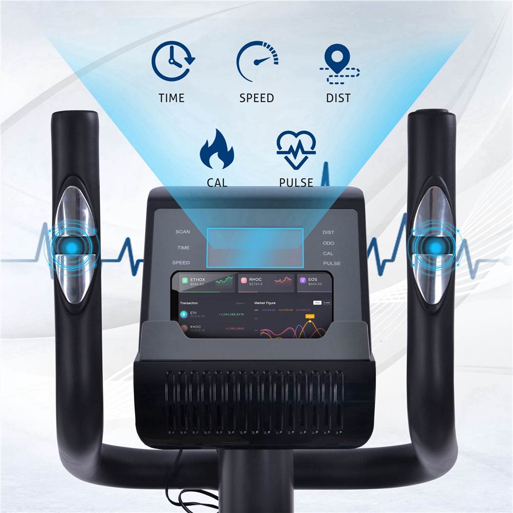 Elliptical Trainer Machine Upright Exercise Bike with 8-Level Magnetic Resistance for Home Gym Cardio Workout