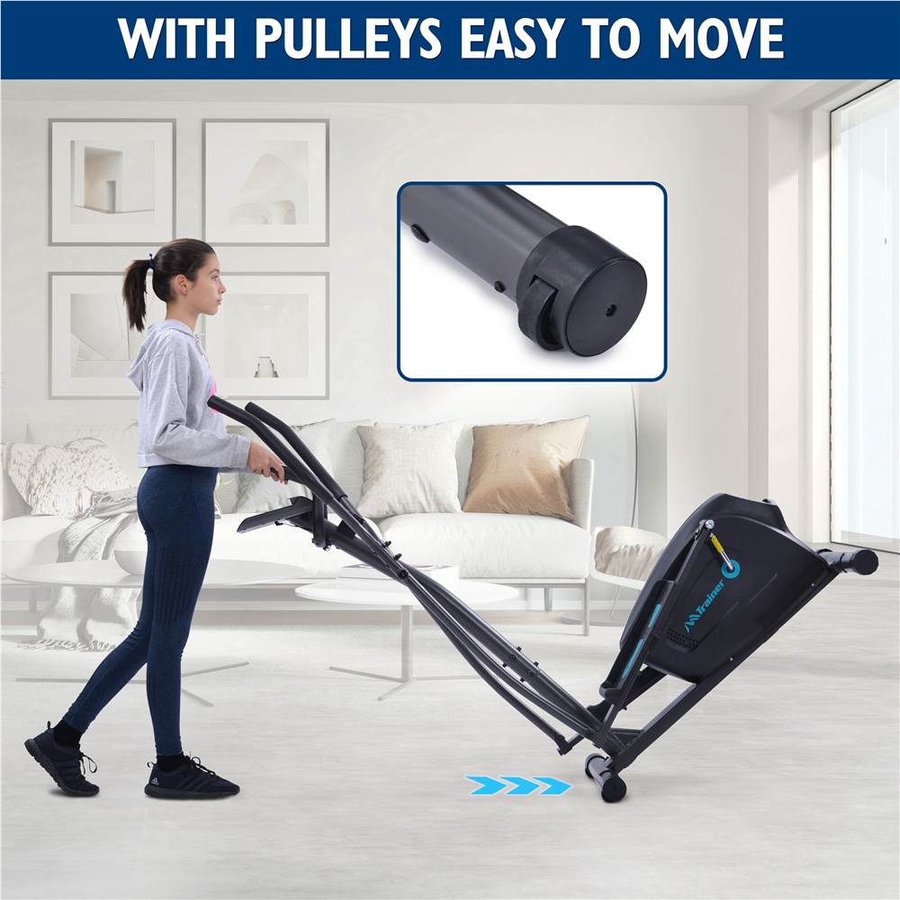 Elliptical Trainer Machine Upright Exercise Bike with 8-Level Magnetic Resistance for Home Gym Cardio Workout