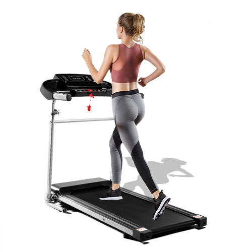 

Folding Treadmill, 2.25HP Desktop Electric Treadmill, with LCD Display and Cup Holder, Easy to Assemble, Suitable for Home Office Jogging - Black