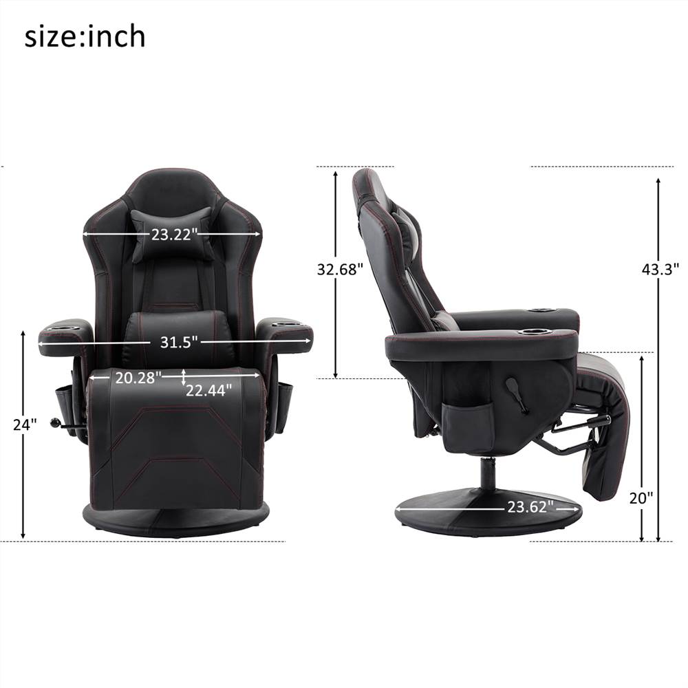 Gaming Chair/Reclining Gaming Chair/Adjustable headrest and lumbar support