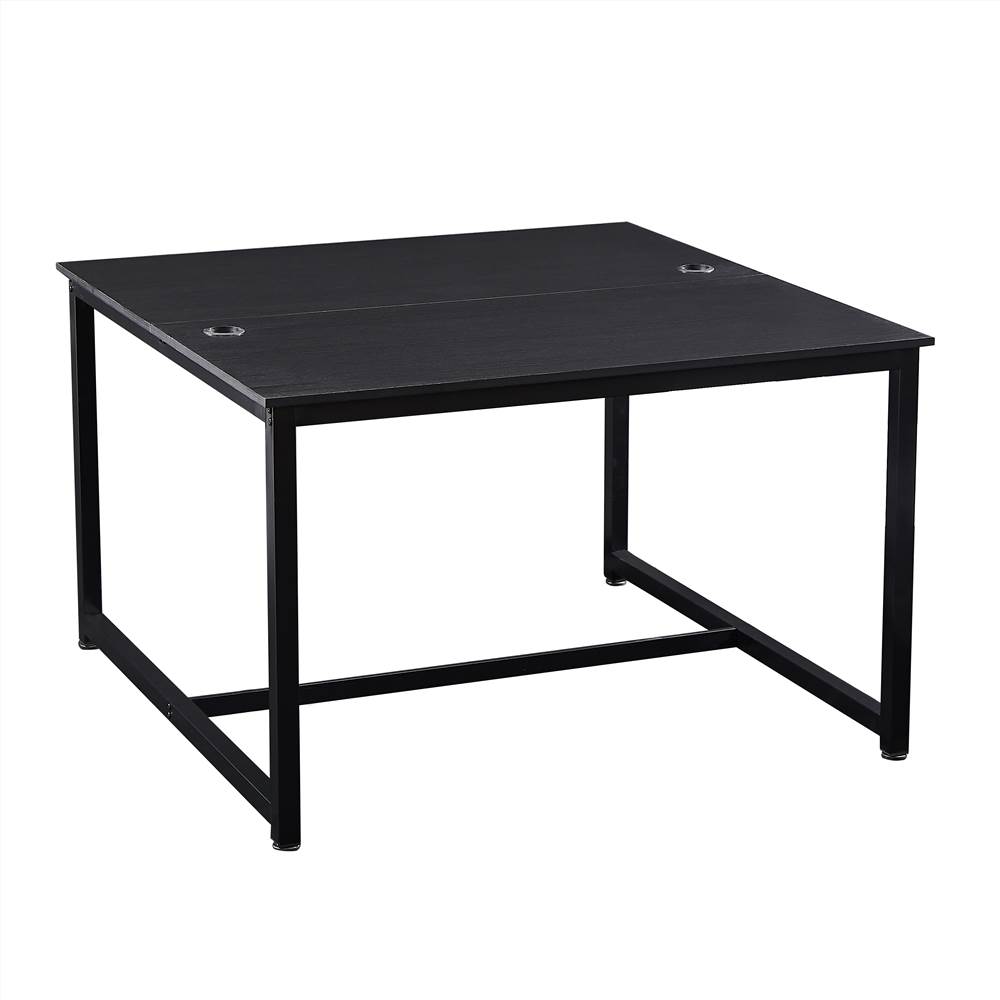 Home Office Extra Large Computer Desk, 47 x 47 inch Two Person Desk Double Workstation Desk, 2 People Office Desk Writing Desk (Black)
