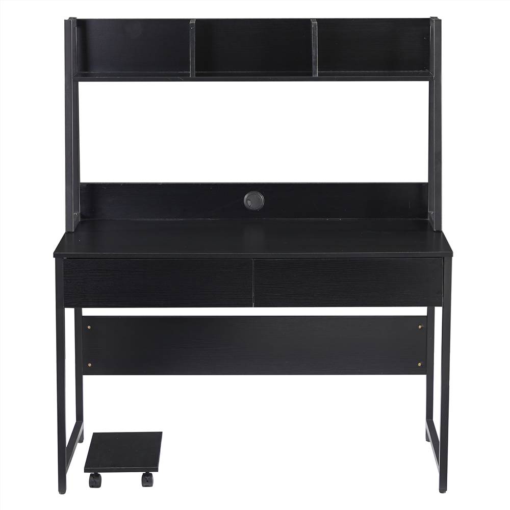 Home Office Computer Desk with Hutch Black