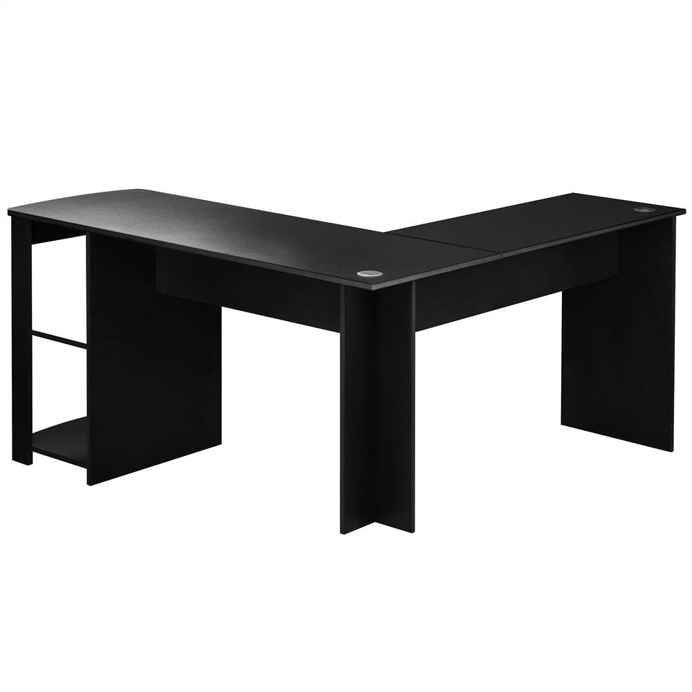 Home Office LShaped Corner Computer Desk Black