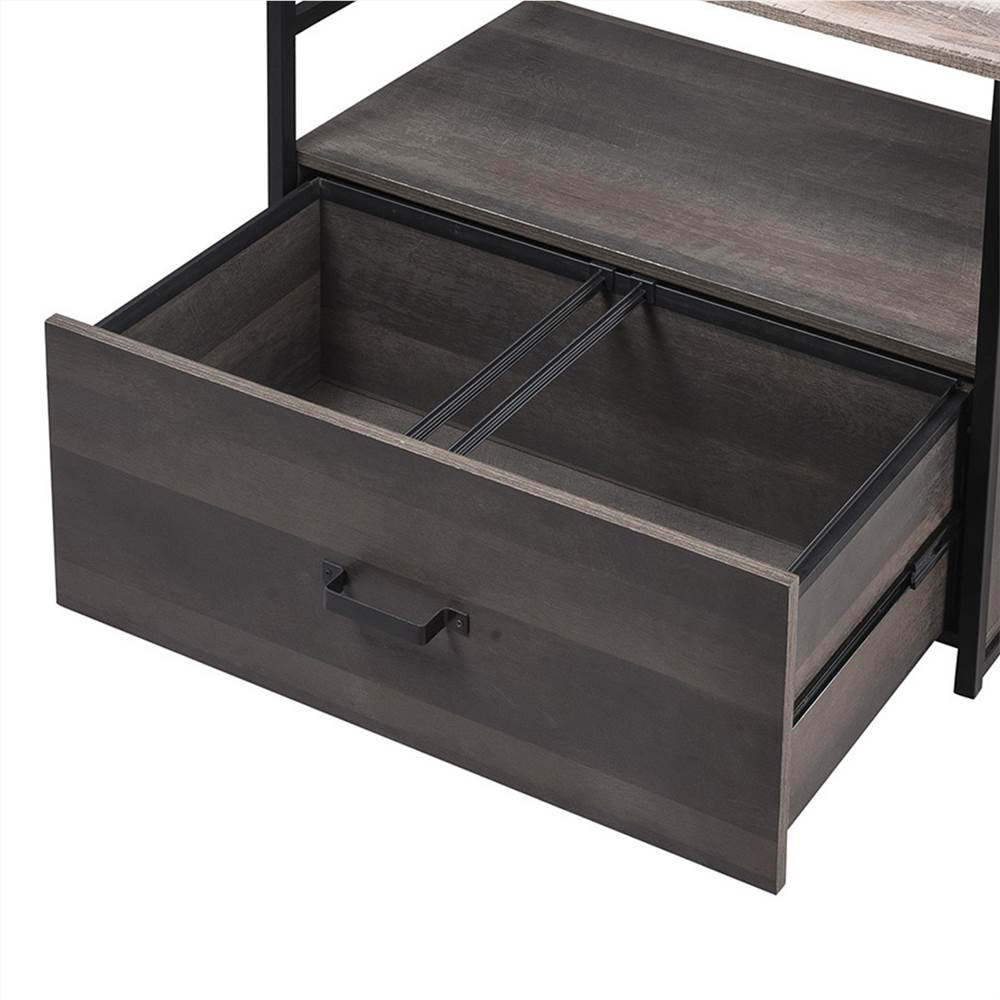 Home office Lateral File Cabinet with Drawer and Top Open Shelf, Multifunction file cabinet for Home Office , Surface Antique Standing Style, Large Filing Cabinets