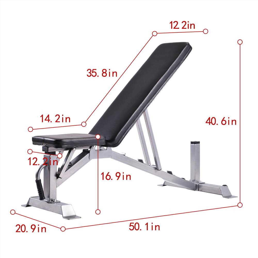 TREXM Deluxe Utility Weight Bench for Weightlifting and Strength Training Adjustable Sit Up AB Incline Bench Gym Equipment