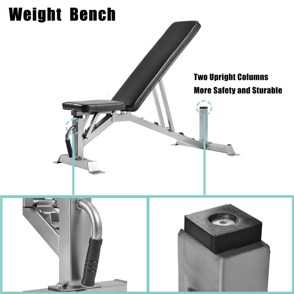 TREXM Deluxe Utility Weight Bench for Weightlifting and Strength Training Adjustable Sit Up AB Incline Bench Gym Equipment