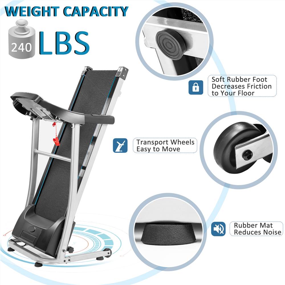 TREXM Easy Assembly Folding Electric Treadmill Motorized Running Machine