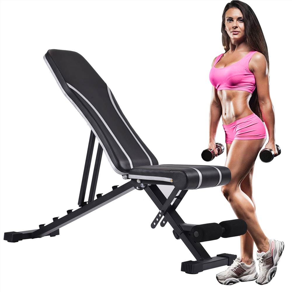 TREXM adjustable Flat Incline Weight Bench, Utility Weight Bench, Exercise Fitness Bench for Body Workout