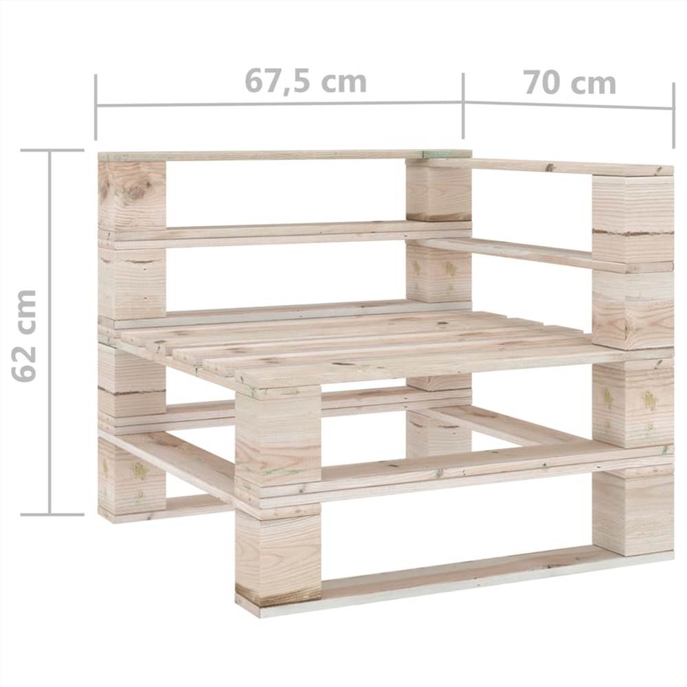 Garden 2-Seater Pallet Sofa Pinewood