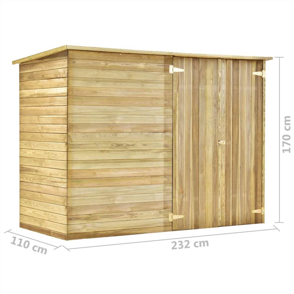 Garden Shed House 232x110x170 cm Impregnated Pinewood