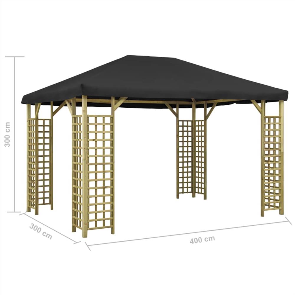 Gazebo 4x3 m Anthracite