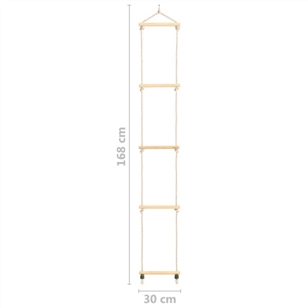 Kids Rope Ladder Solid Wood and PE 30x168 cm
