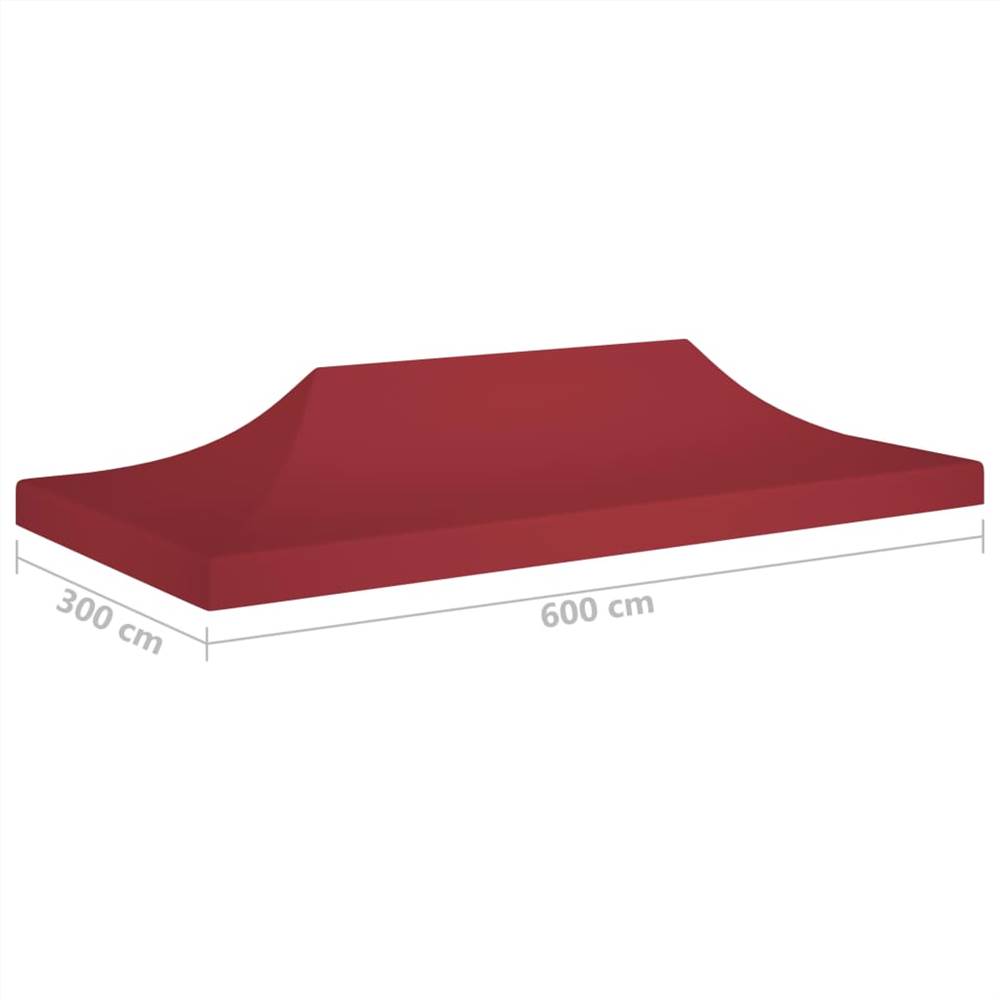 Party Tent Roof 6x3 m Burgundy 270 g/m²