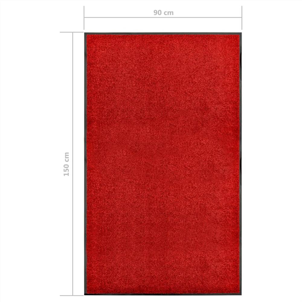 Doormat Washable Red 90x150 cm