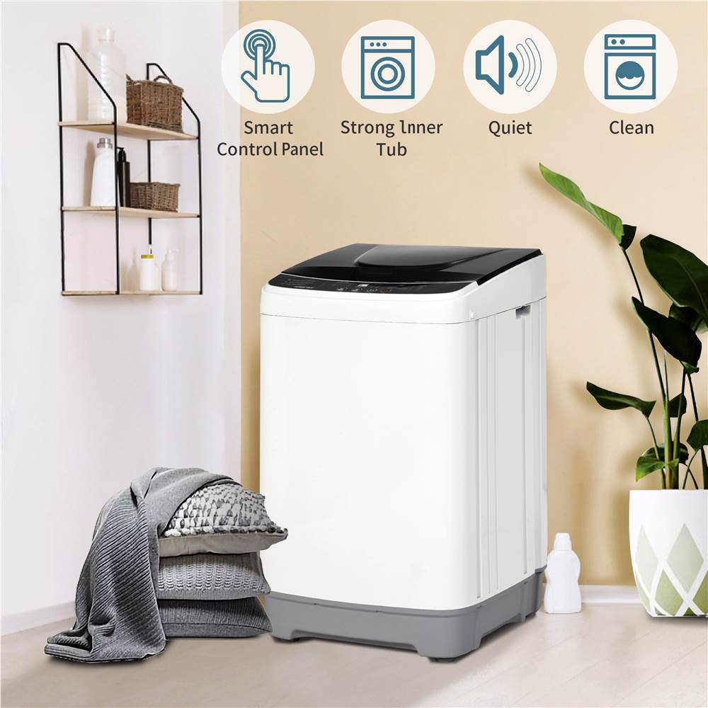 Full-Automatic Washing Machine, Portable Compact Laundry 12 lbs Load Capacity Washer with 10 Washing Programs, Ideal for Dormitory, Apartments, RV, Laundry Room