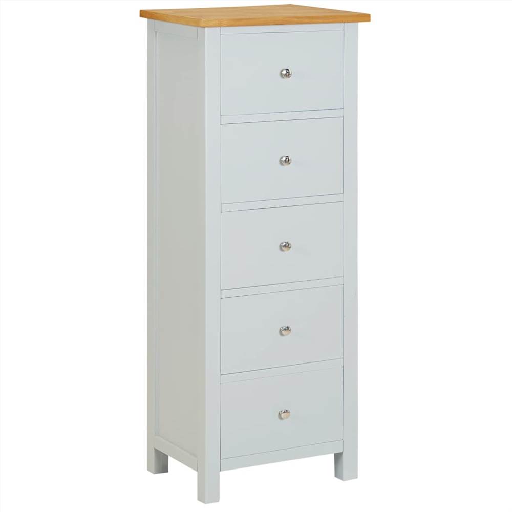 Tall Chest of Drawers 45x32x115 cm Solid Oak Wood