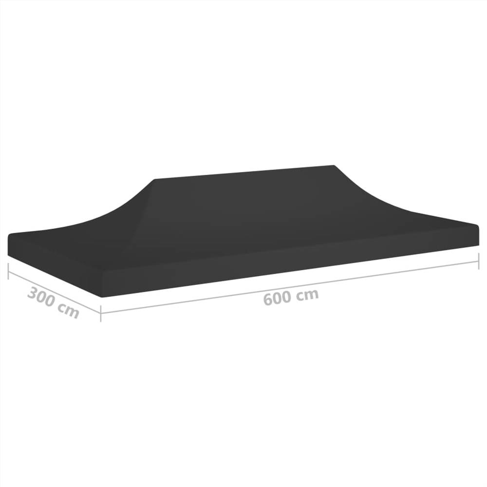Party Tent Roof 6x3 m Black 270 g/m²