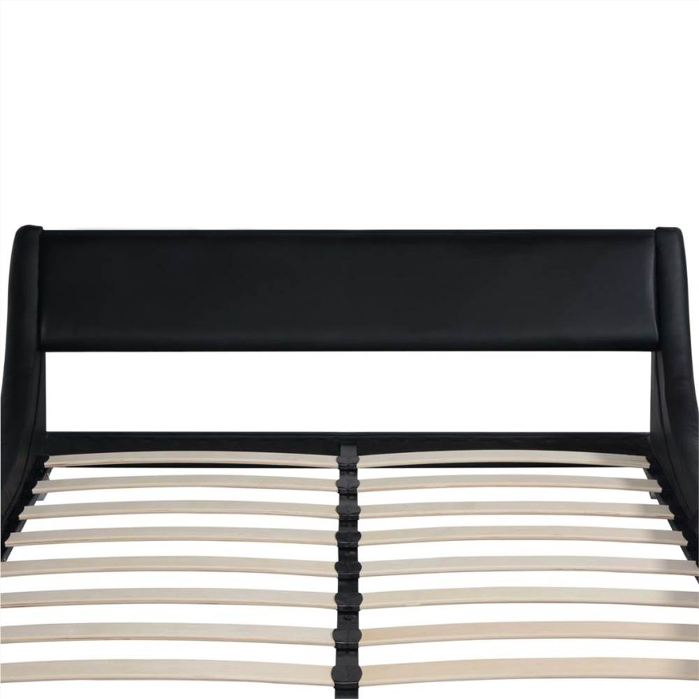 Bed Frame 5FT King Size/150x200cm Artificial Leather Curl Black
